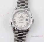 Swiss Replica Rolex Day-Date 40 TWS Factory 2836 watch on President Band White Dial